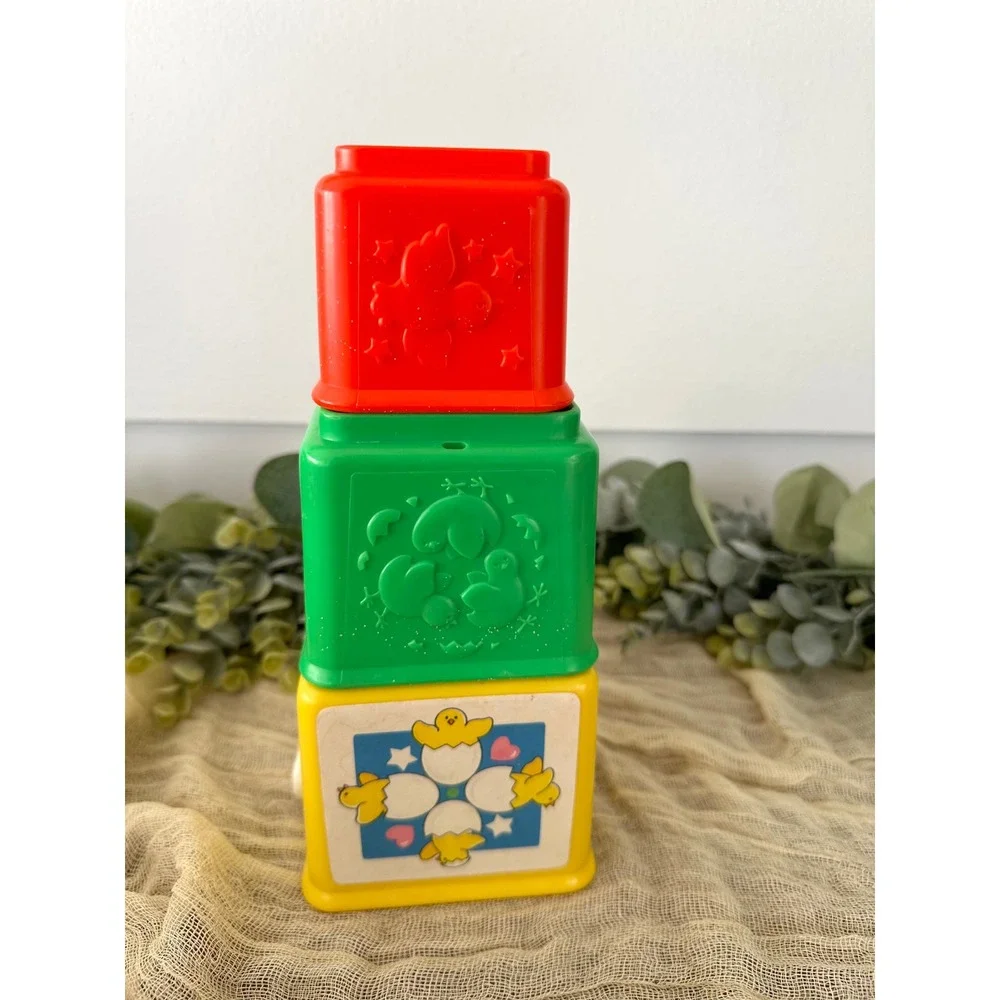 Fisher Price Stacking Blocks vintage nesting activity‎ 1007 1986